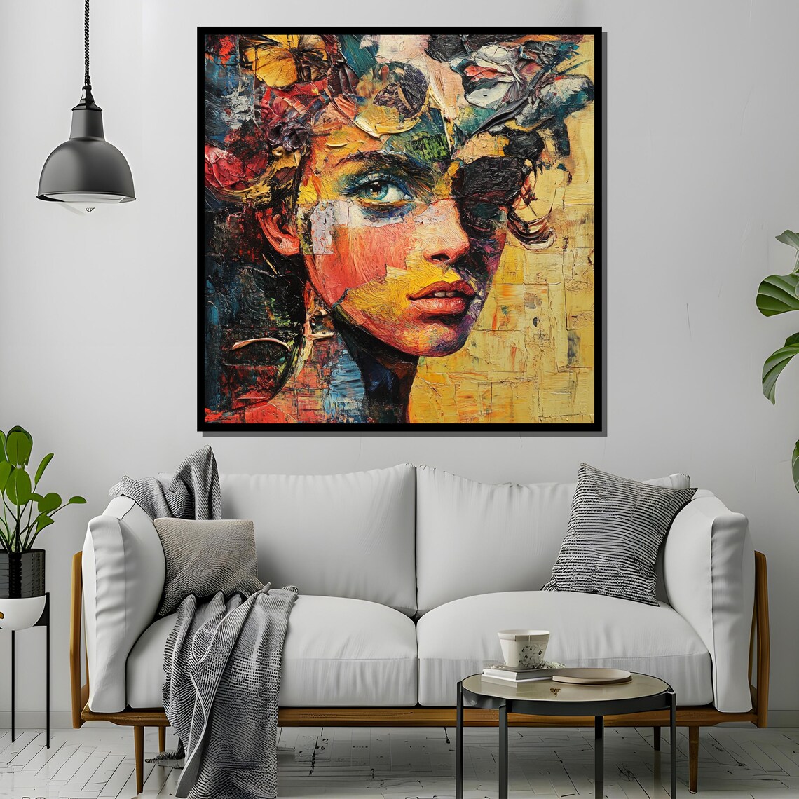 Impressionist Colorful Female Face Bold Brushstroke Art Poster - Image 4