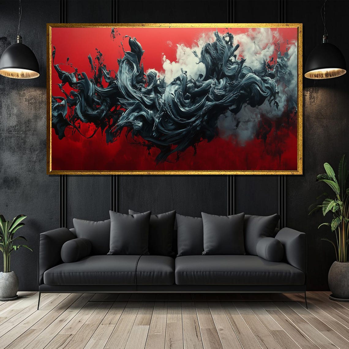 Abstract Swirling Motion Painting Bold Art Gift For Modern Home Or Office Decor