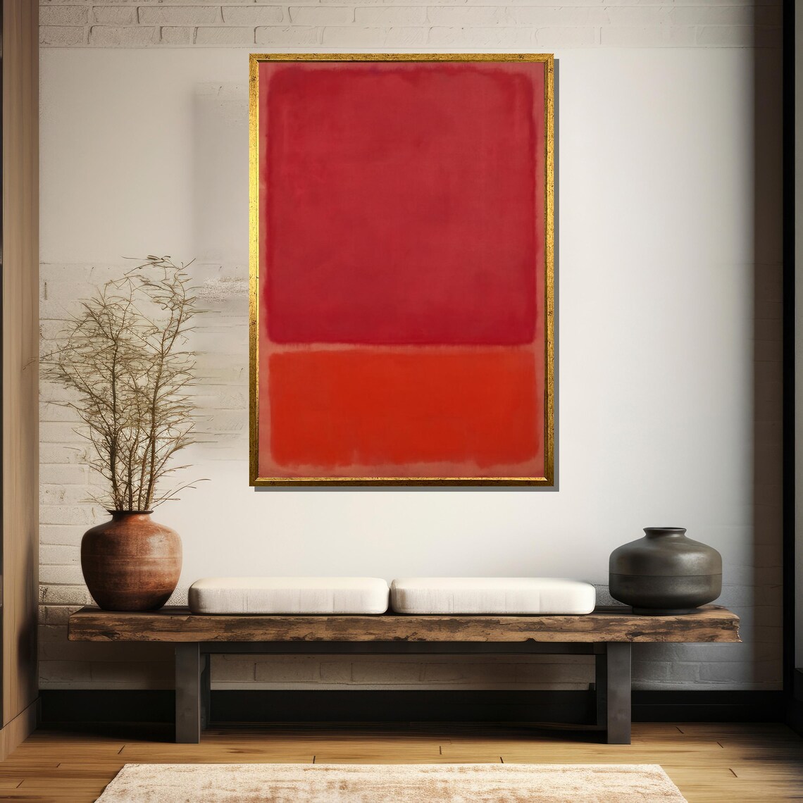 Mark Rothkos Untitled Deep Red And Warm Orange Painting A Stunning Abstract Expressionism Art Gift - Image 5
