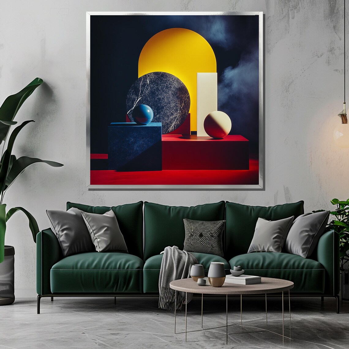Modern Abstract Geometric Painting Bold Colorful Wall Art Luxury Contemporary Home Decor Unique Gift For Art Lovers - Image 3