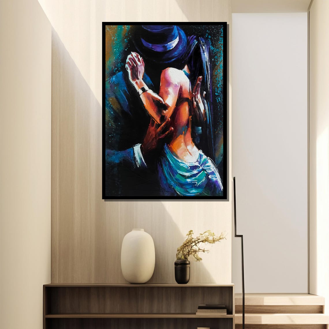 Passionate Dance Embrace Painting Expressive Artwork Gift For Dance Lovers And Modern Home Decor - Image 4