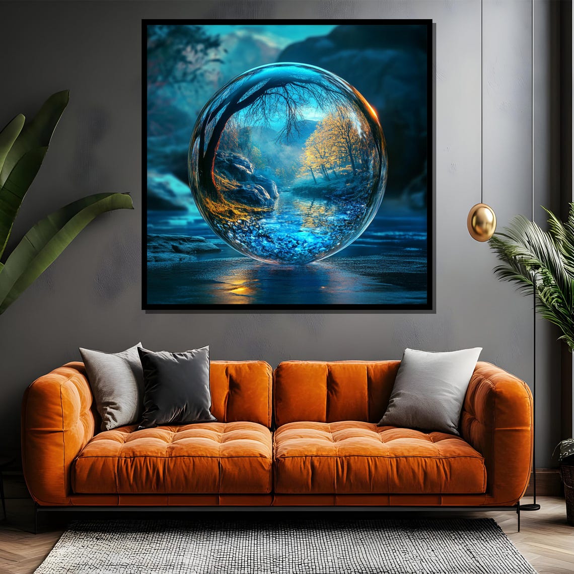 Mystical Autumn Forest Inside A Crystal Ball Fantasy Art Poster - Image 4