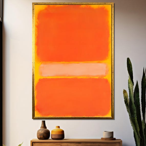 Mark Rothkos Bold Orange And Yellow Untitled Abstract Painting Gift For Modern Art Collectors