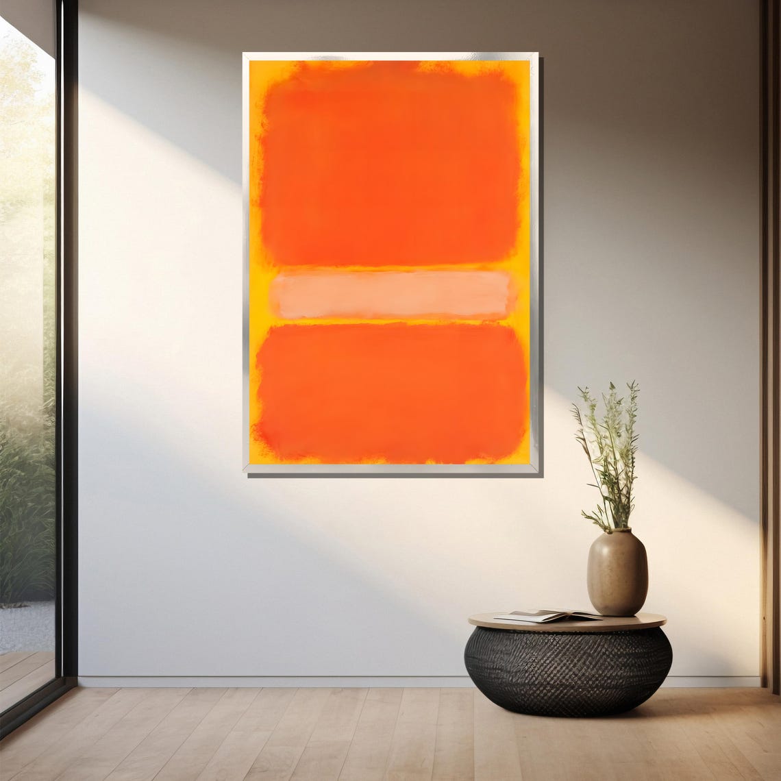 Mark Rothko Inspired Painting Vibrant Orange And Yellow Abstract Art Perfect Modern Gift For Bold Interiors - Image 3