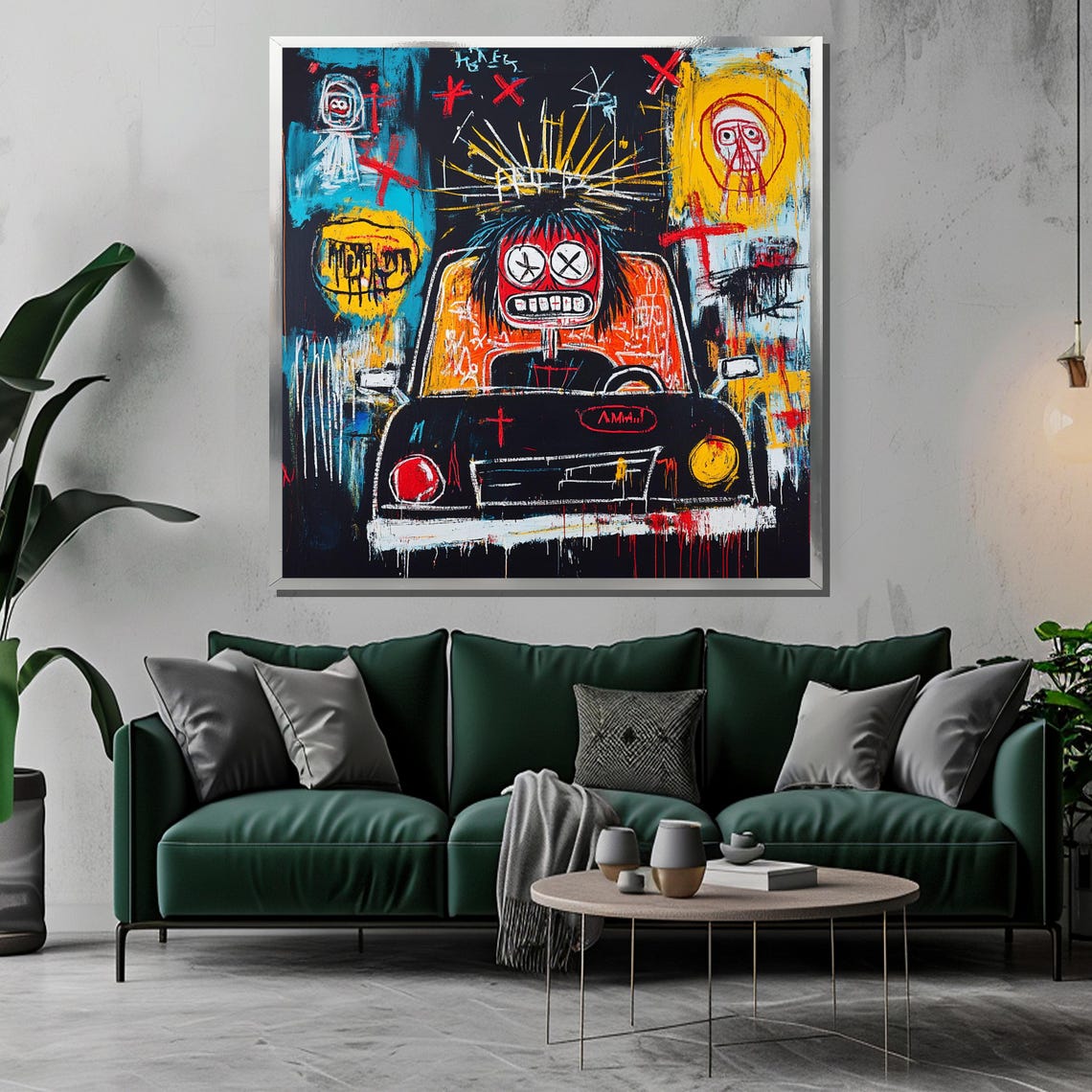 Basquiat Painting Graffiti Street Art Abstract Expressionist Wall Art Urban Neo Expressionism Bold Colorful Artwork Unique Gift - Image 3