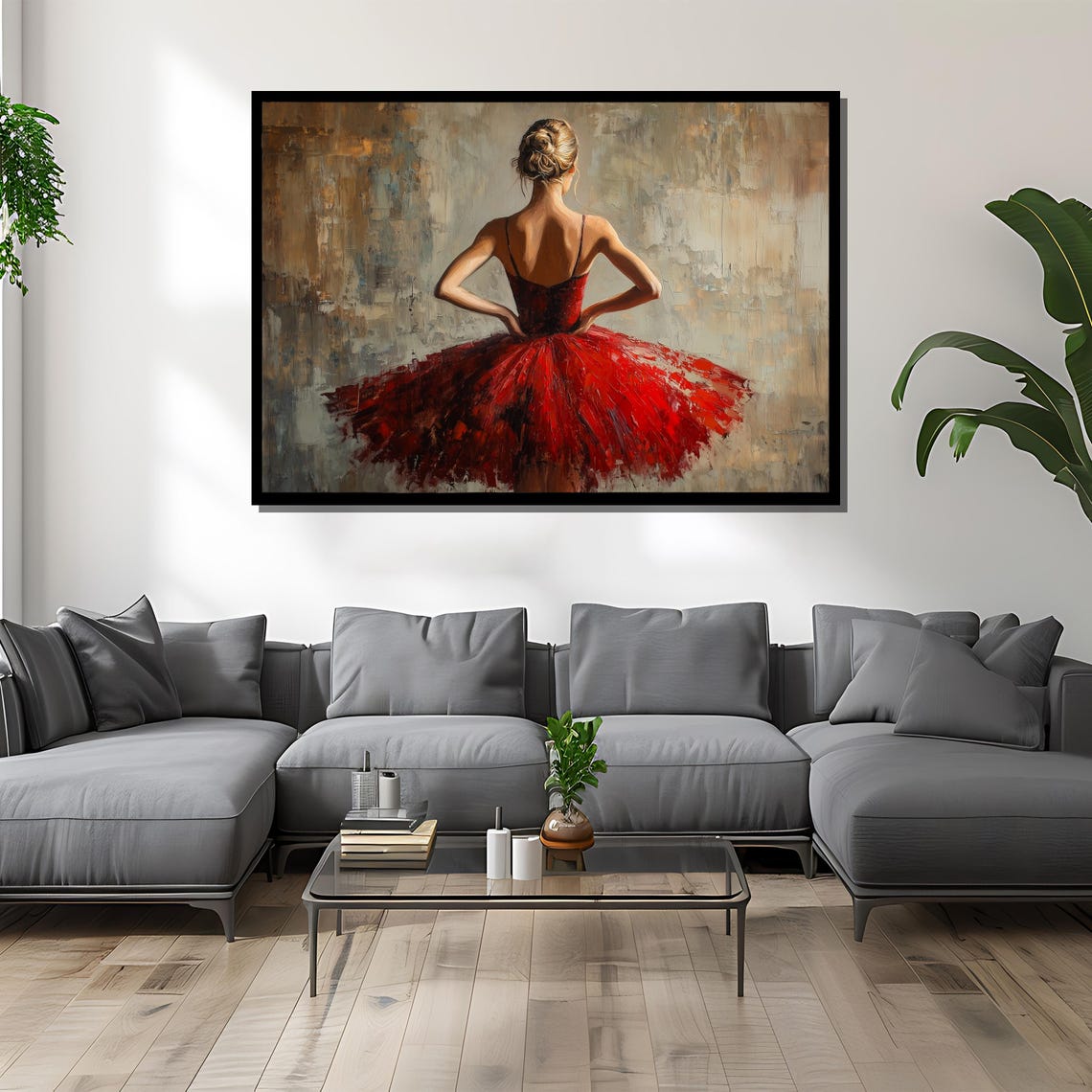 Elegant Ballerina In Red Painting Ballet Art Gift For Dance Lovers - Image 4