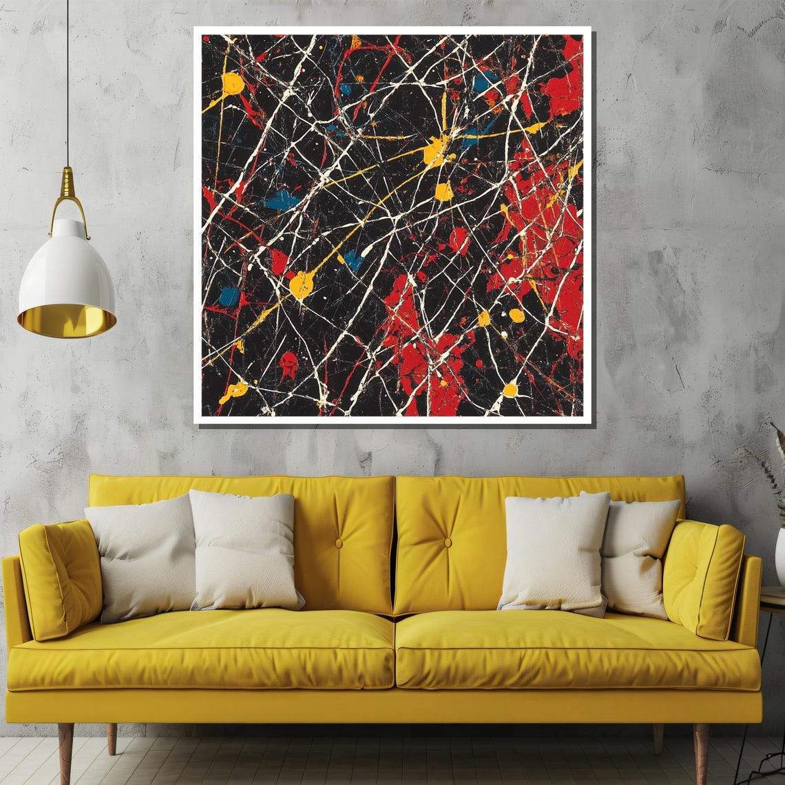 Black and Red Splatter Dynamic Action Painting Abstract Poster - Image 2