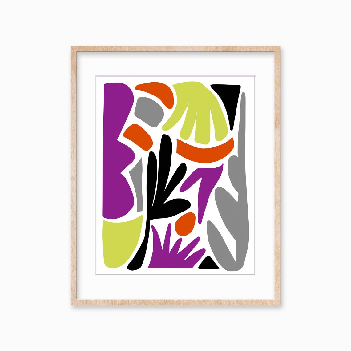 Colorful Organic Shapes Matisse Style Modern Abstract Art Poster