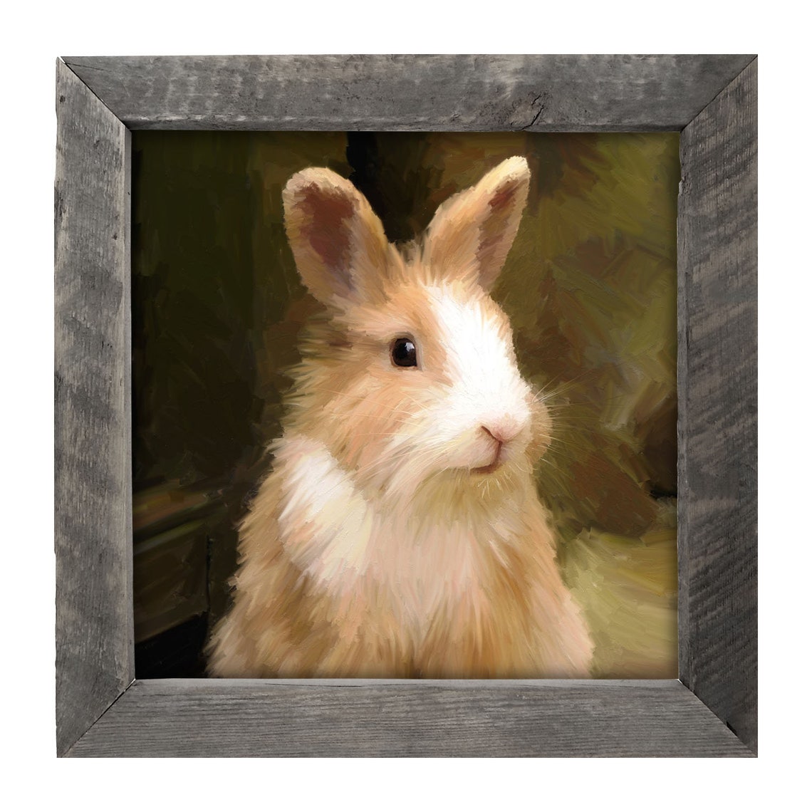 Cute Tan Bunny Rabbit Portrait Gold Frame Spring Farmhouse Wall Art - Image 3