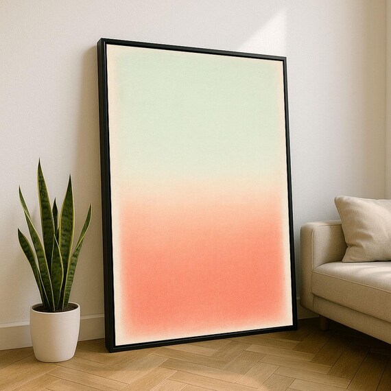 Mark Rothko Inspired Peach And Mint Gradient Color Field Poster