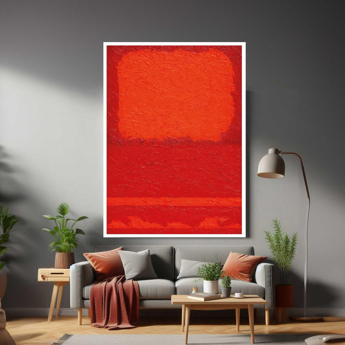 Rothko Style Red Abstract Textured Color Field Warm Modern Art Print