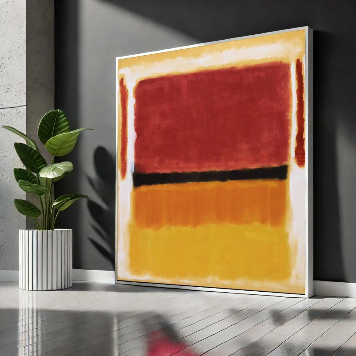 Rothko Style Orange Red Abstract Two Tone Color Field Modern Art Print