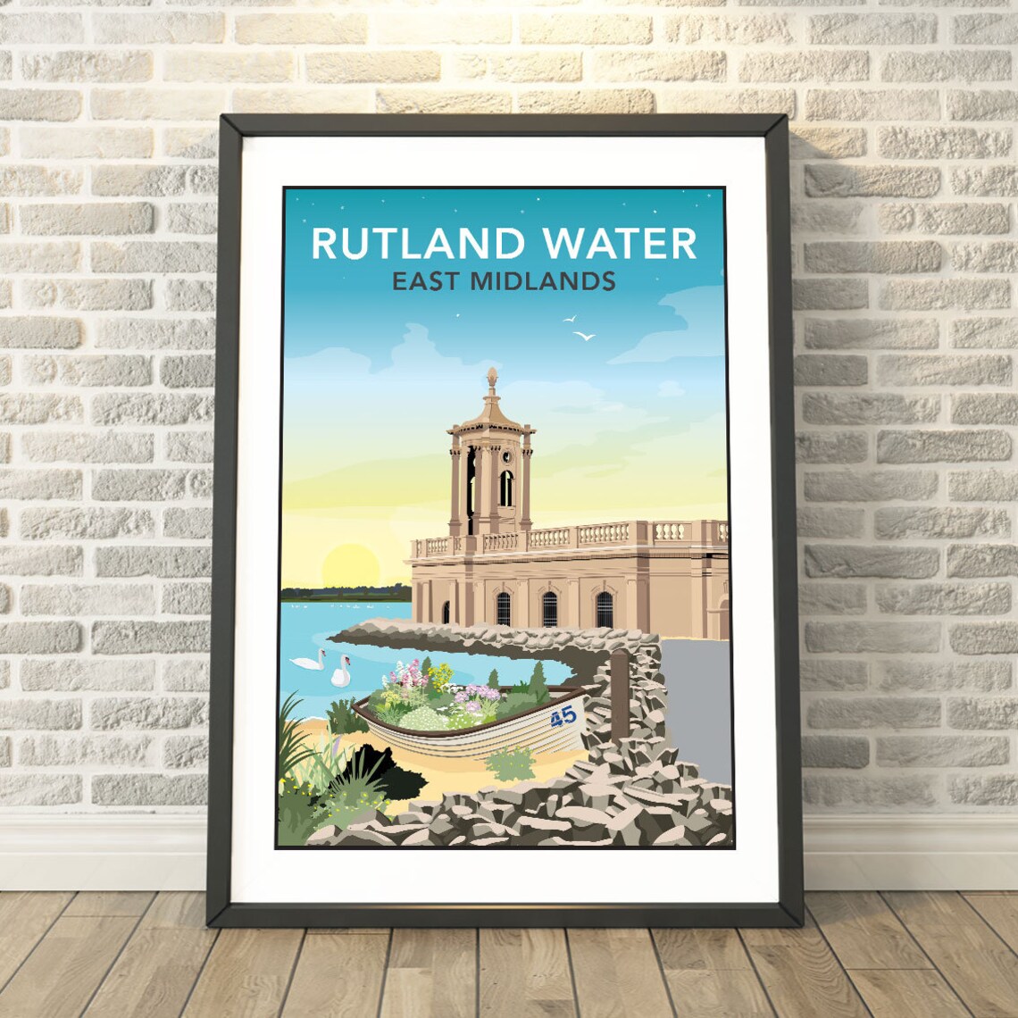 Rutland Water East Midlands Travel Poster