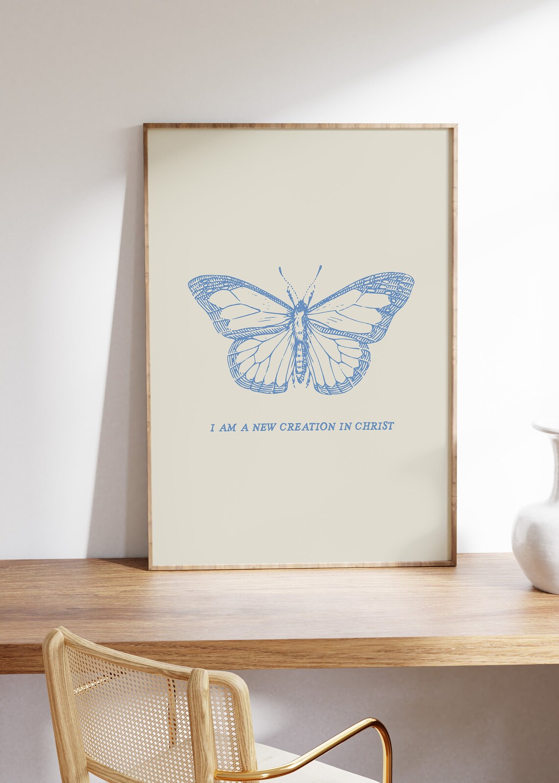 New Creation Butterfly Vintage Christian Art Print - Image 4