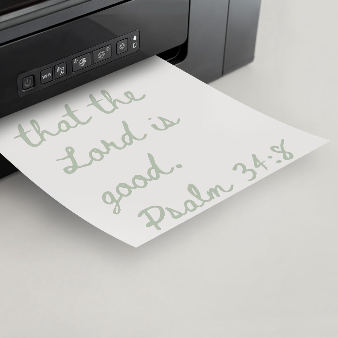 Oh Taste And See That The Lord Is Good Psalm 34:8 Sage Script Poster - Image 4