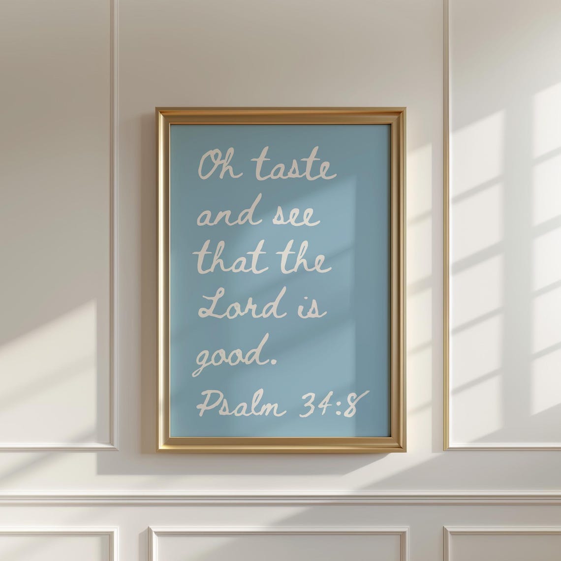Oh Taste And See That The Lord Is Good Blue Script Psalm 34 8 Poster - Image 3