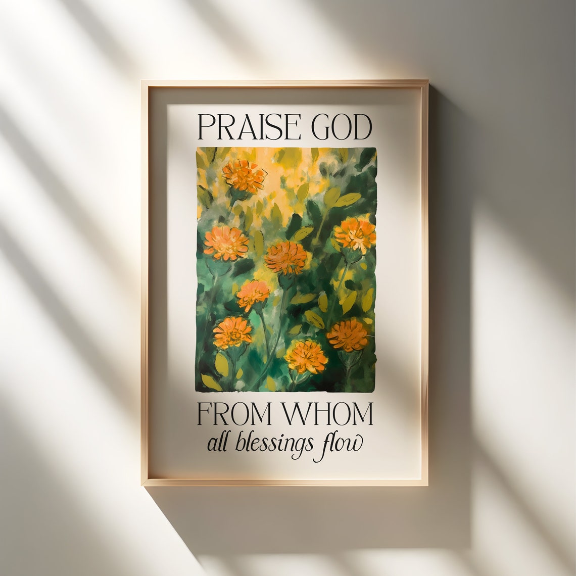 Floral Wall Art Abstract Impressionist Painting For Christian Home Wall Decor For Housewarming Gift Bible Verse Poster - Image 3