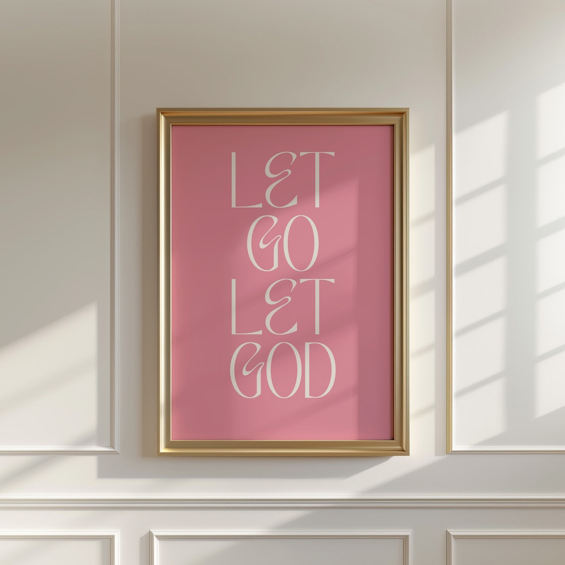 Let Go Let God Pink Elegant Serif Typography Christian Faith Poster - Image 4