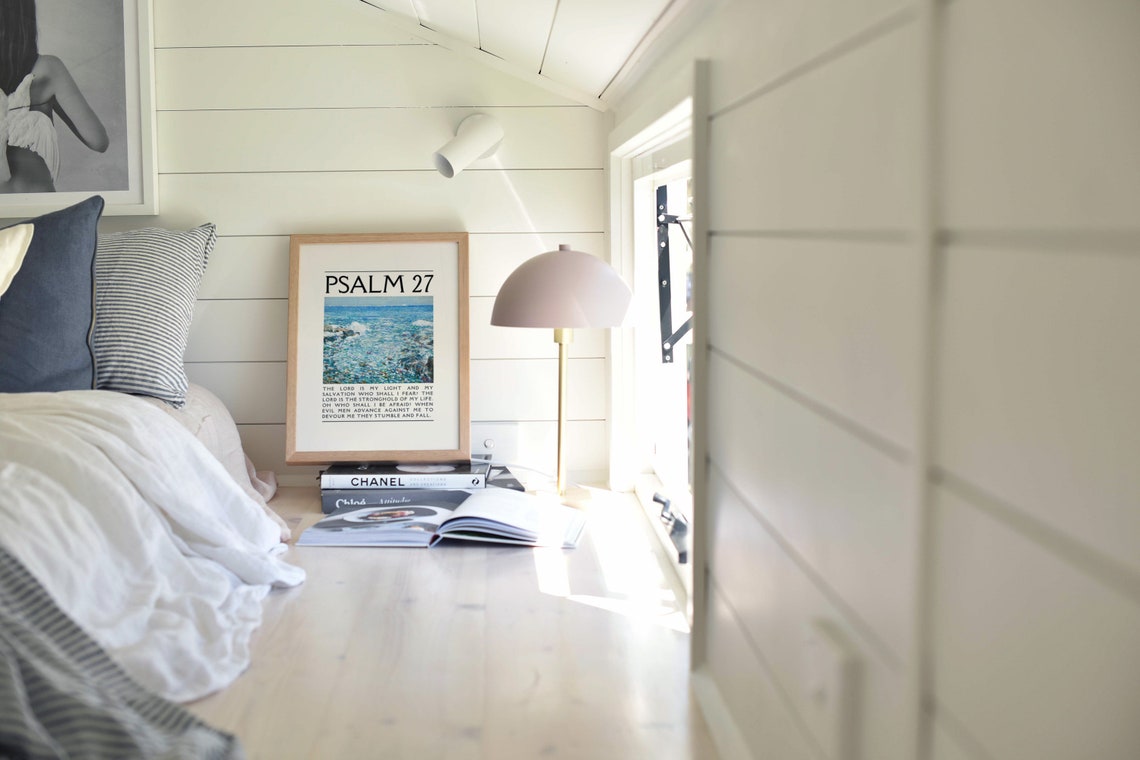 Psalm 27 The Lord Is My Light Sea Painting Christian Scripture Poster - Image 4