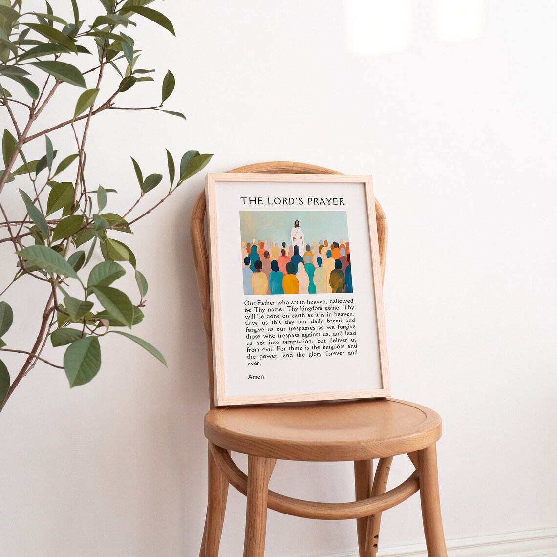 The Lord's Prayer Minimalist Christian Art Print - Image 3