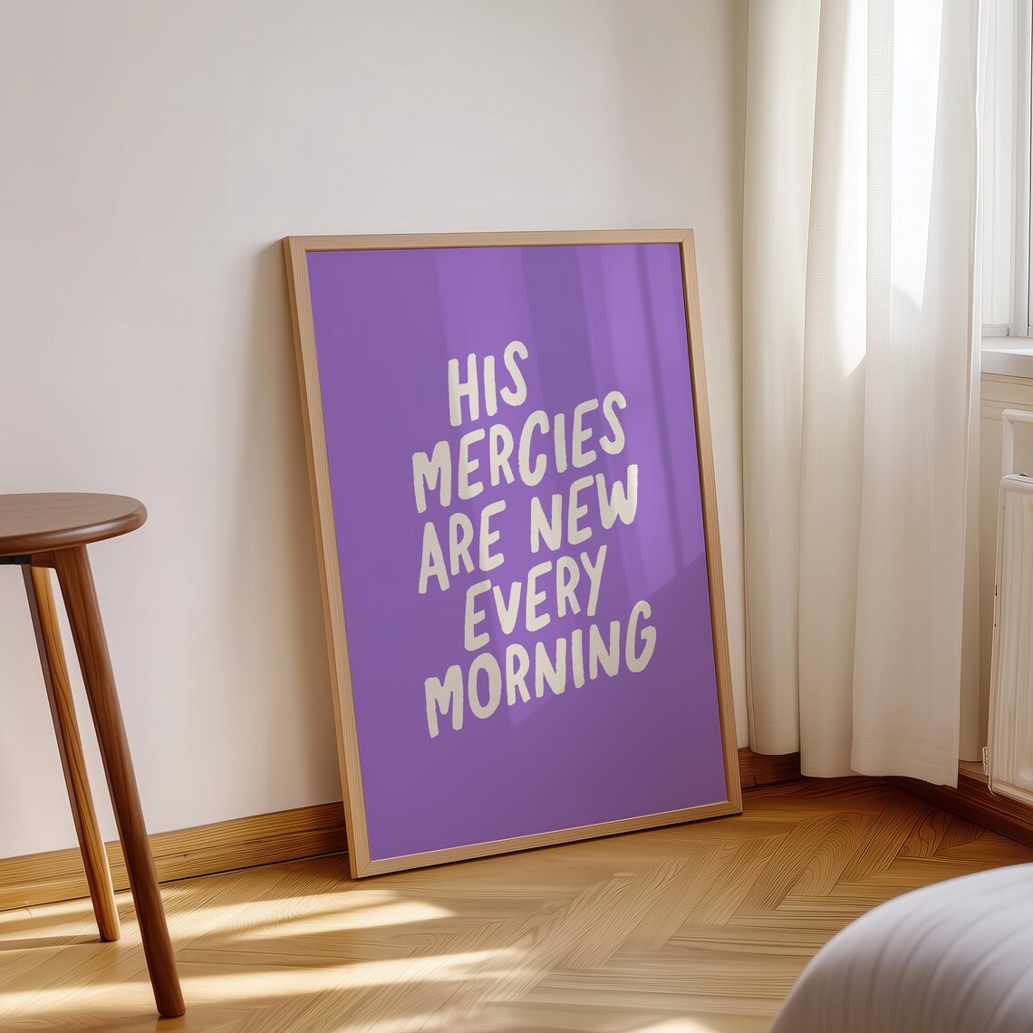 His Mercies Are New Every Morning Purple Hand Lettered Poster - Image 3