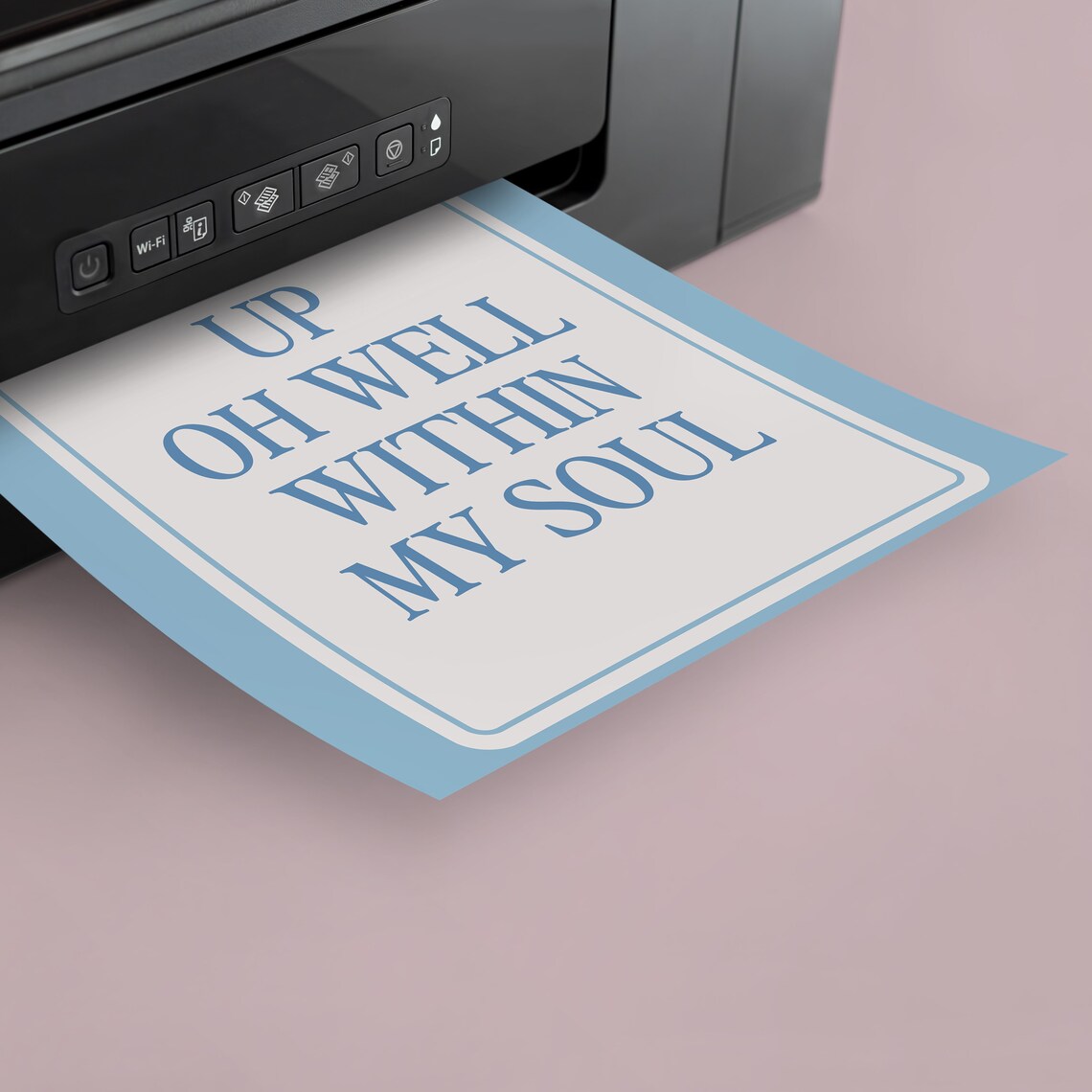 Spring Up Oh Well Within My Soul Blue Bordered Minimalist Hymn Lyric Wall Art - Image 3