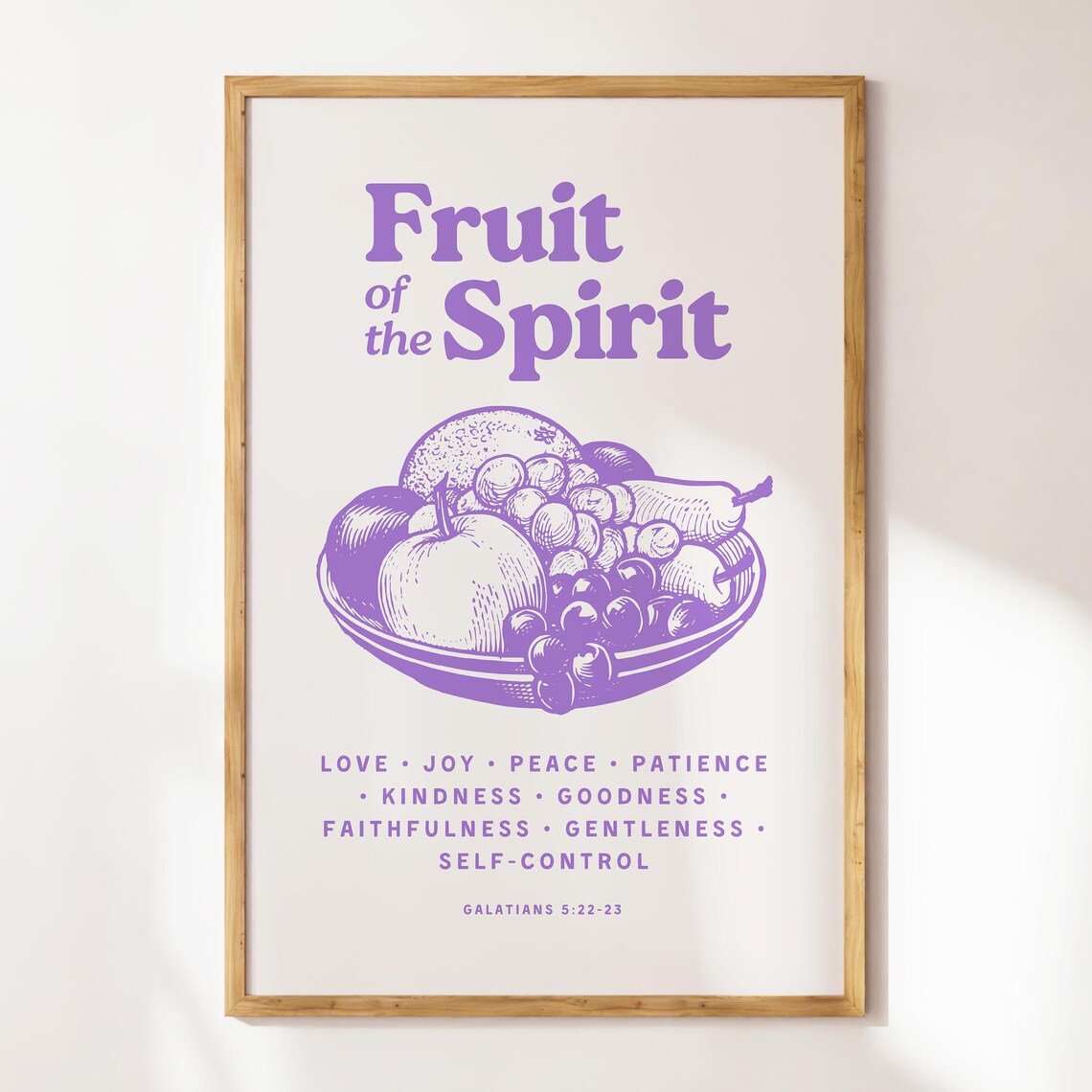Fruit of the Spirit Galatians 5:22-23 Purple Fruit Bowl Poster - Image 3