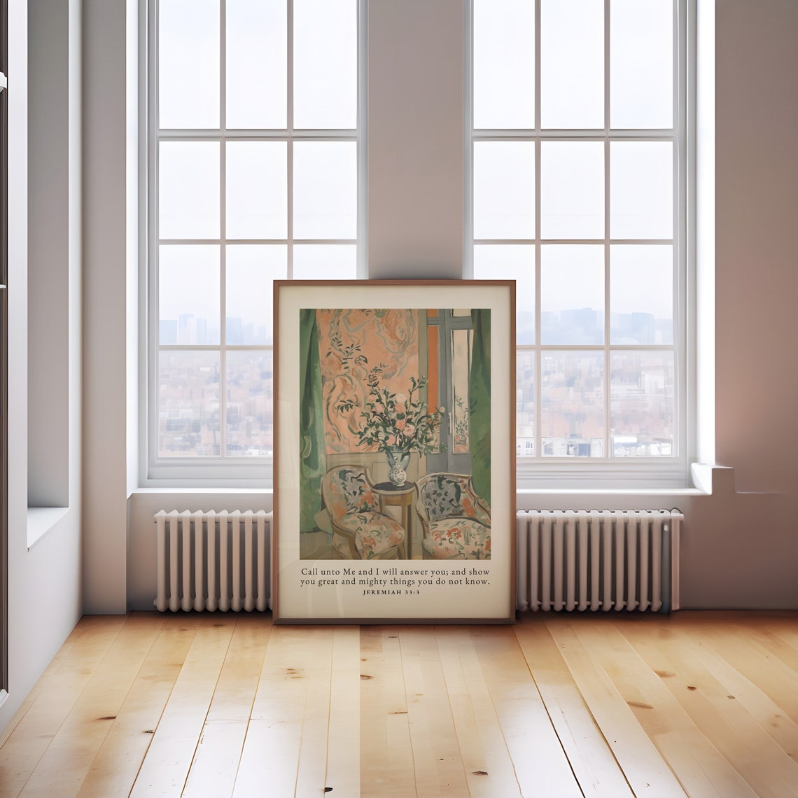 Jeremiah 33 Floral Interior Matisse Style Scripture Verse Poster - Image 3