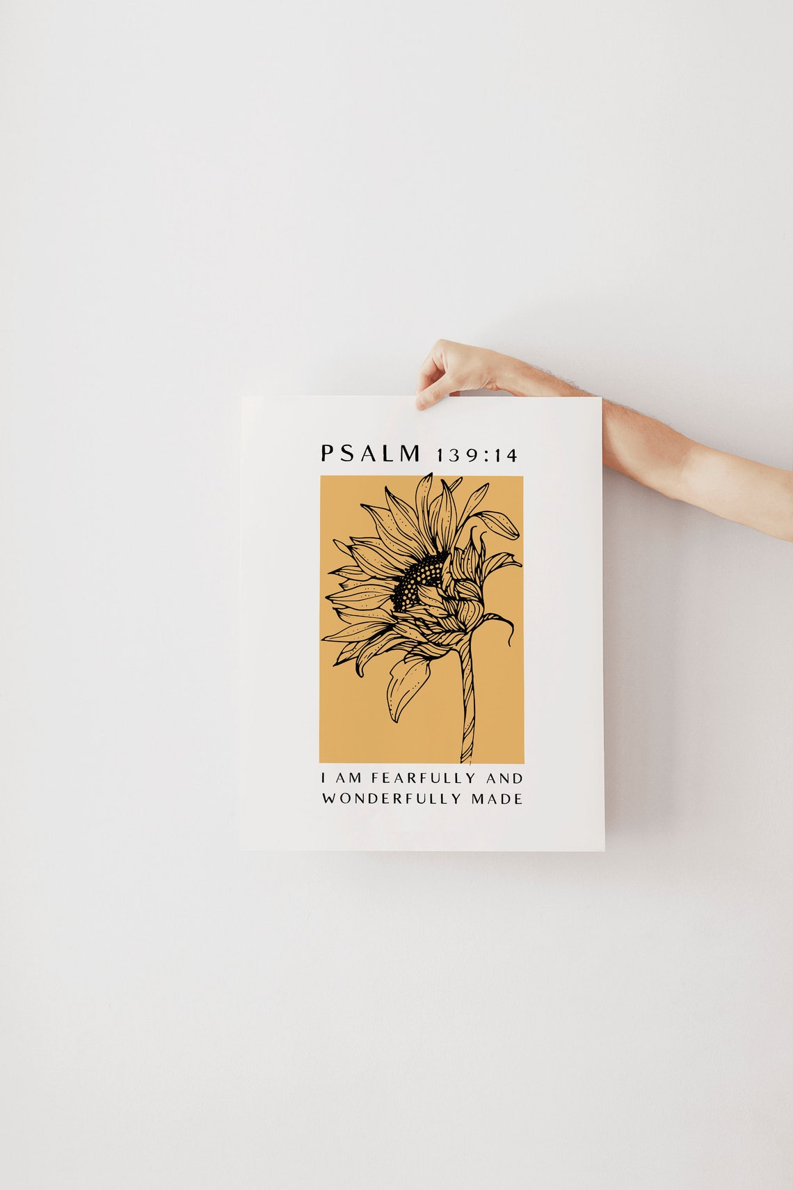 Fearfully And Wonderfully Made Psalm 139:14 Sunflower Art Print - Image 3