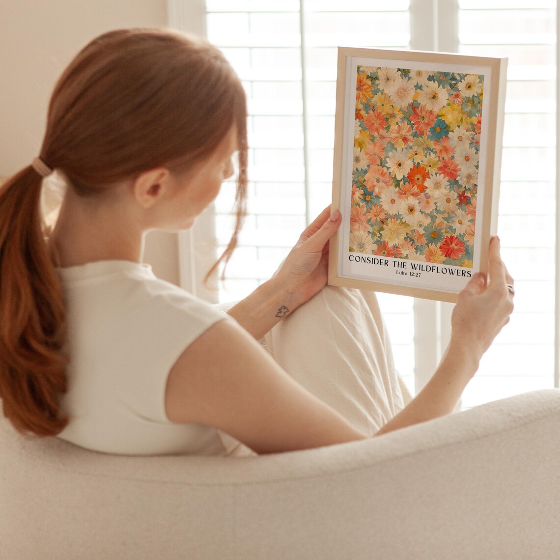 Consider The Wildflowers Christian Scripture Art Print - Image 4