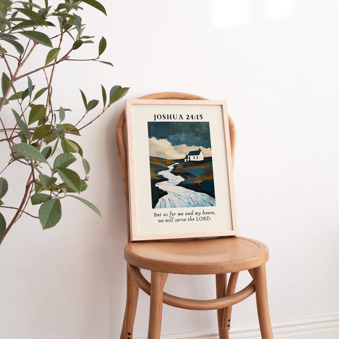 Joshua 24 15 We Will Serve The Lord Moody Stream Cottage Bible Poster - Image 3