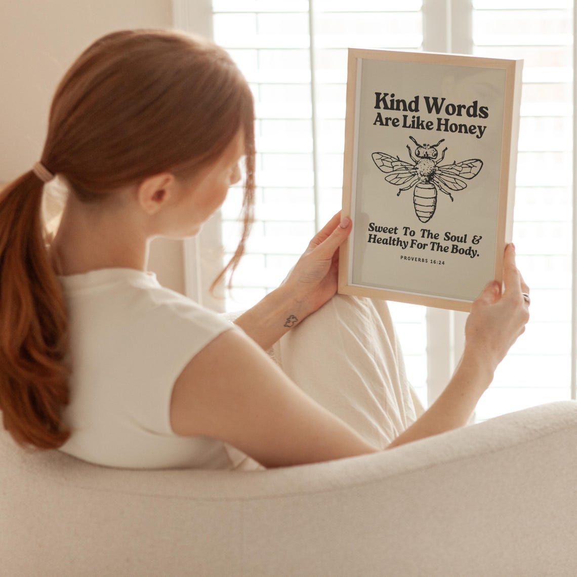 Kind Words Are Like Honey Retro Print Christian Wall Art Scripture Wall Art Gift Dorm Room Essentials Vintage Bible Verse Wall Art - Image 4