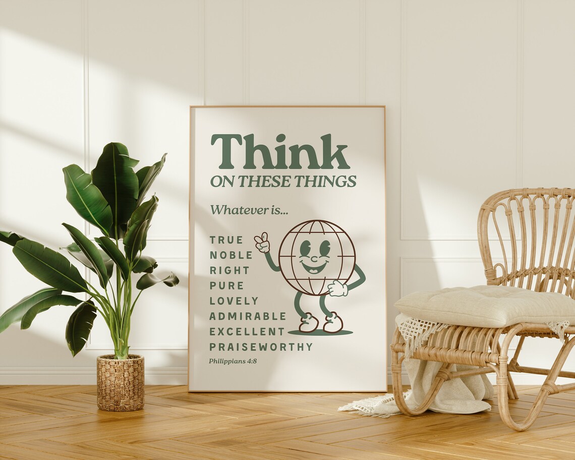 Philippians 4 Bible Verse Christian Classroom Poster - Image 4