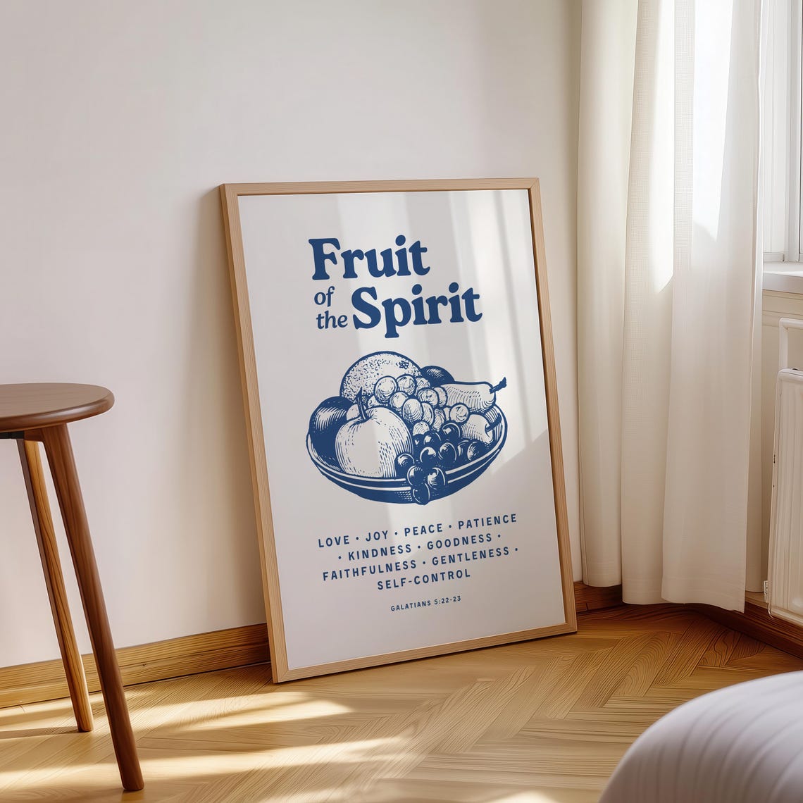 Fruit of the Spirit Galatians 5:22-23 Vintage Fruit Bowl Poster - Image 2