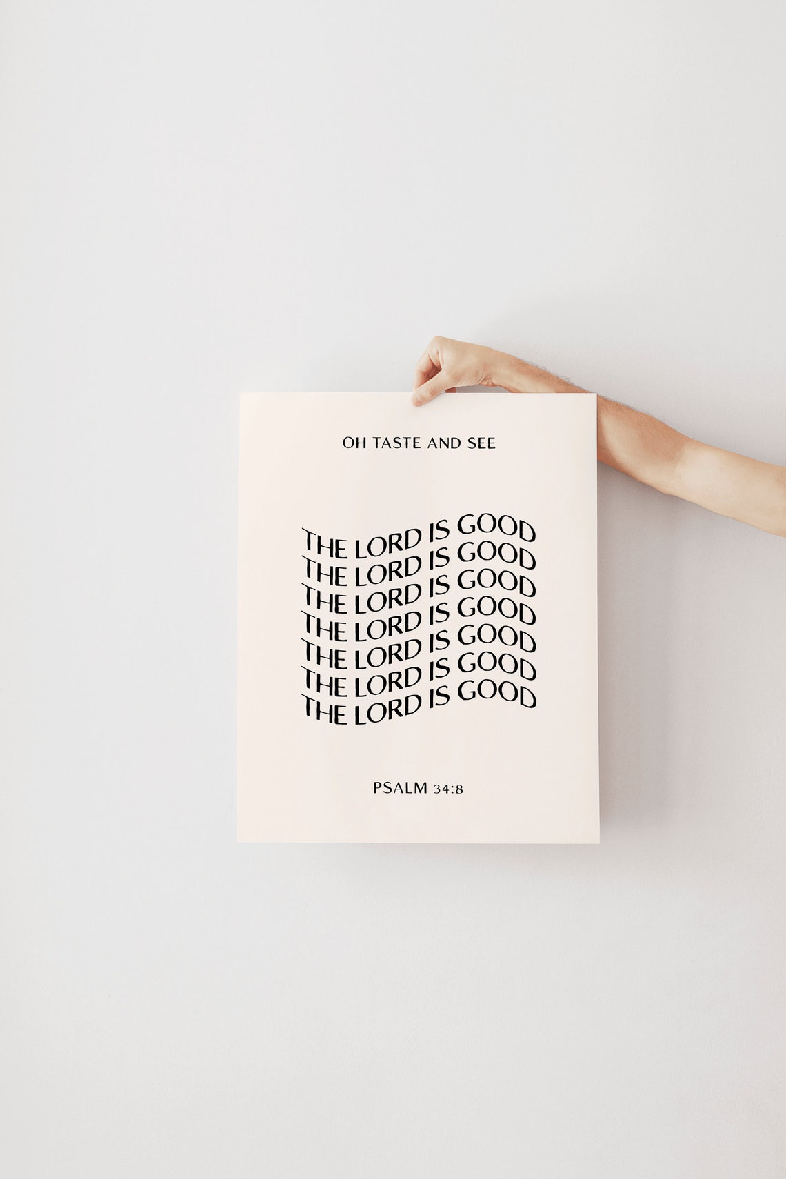 Oh Taste And See The Lord Is Good Psalm 34:8 Retro Wavy Poster - Image 3