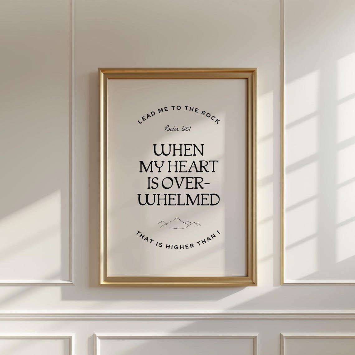 When My Heart Is Overwhelmed Psalm 62:1 Minimalist Verse Poster