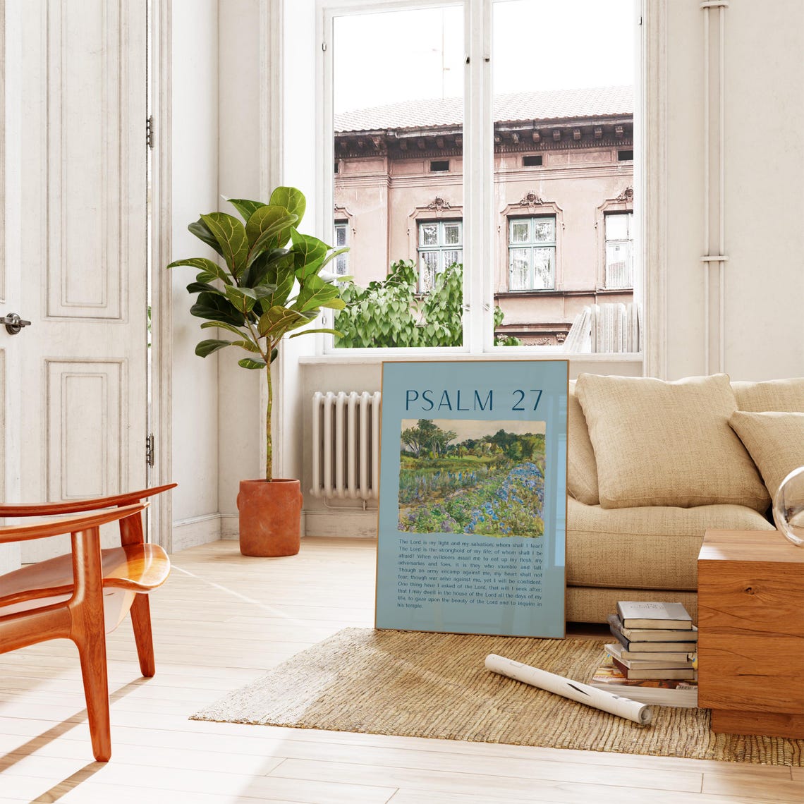 Psalm 27 The Lord Is My Light Meadow Wildflower Painting Poster - Image 3