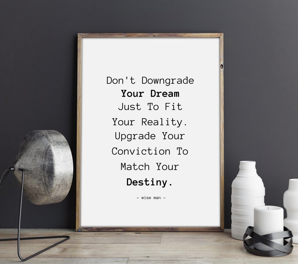 Dont Downgrade Your Dream Inspirational Quote Poster Print Affirmative Wall Art Positive Home Office Decor - Image 2