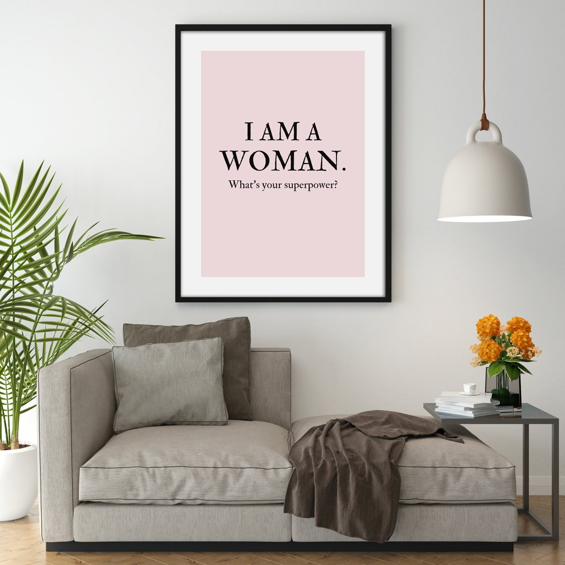 I Am A Woman Whats Your Superpower Poster Print Beautiful Powerful Woman Wall Art Positive Strong Woman Quote Feminist Poster - Image 2