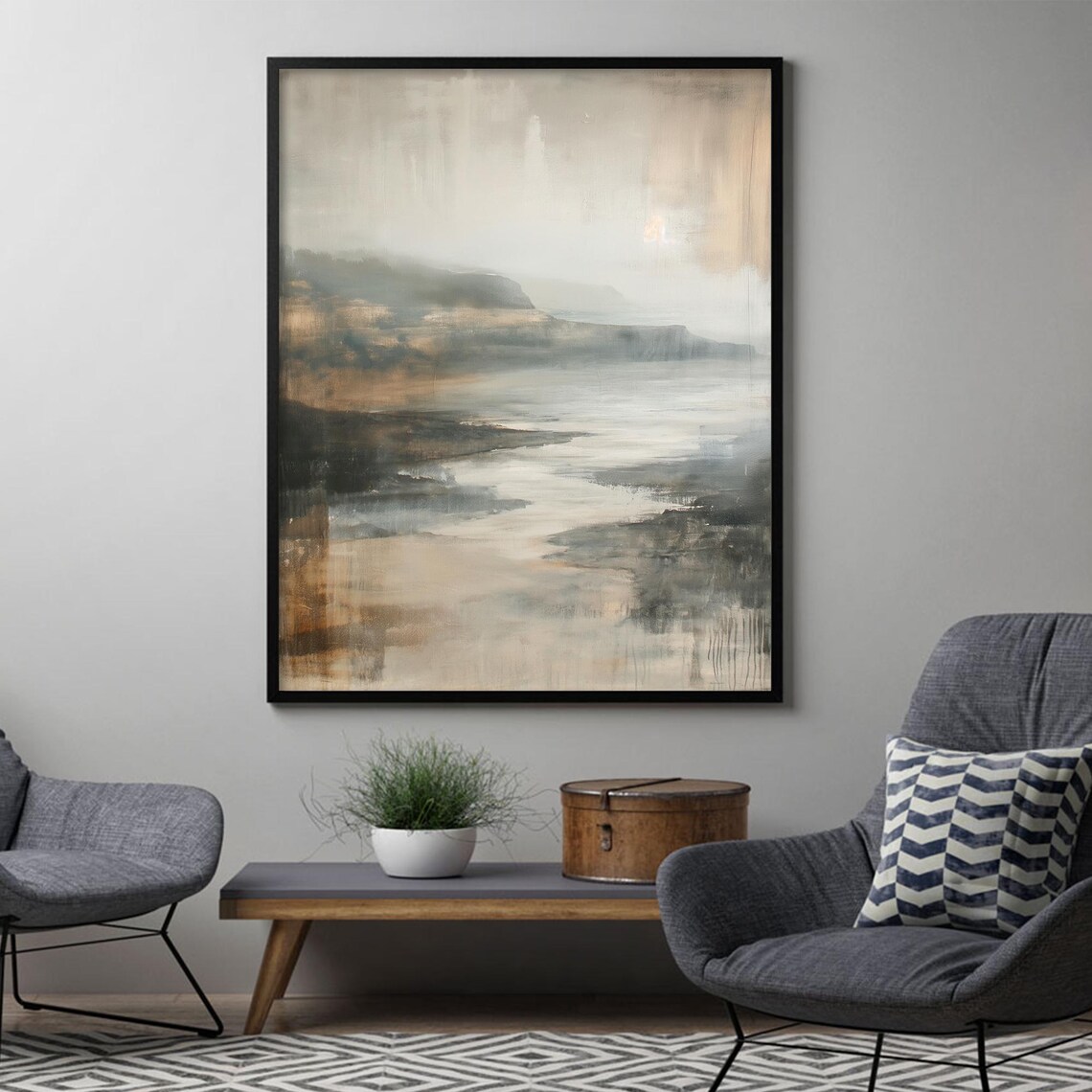Abstract Landscape Oil Painting, Modern Wall Art Print - Image 4