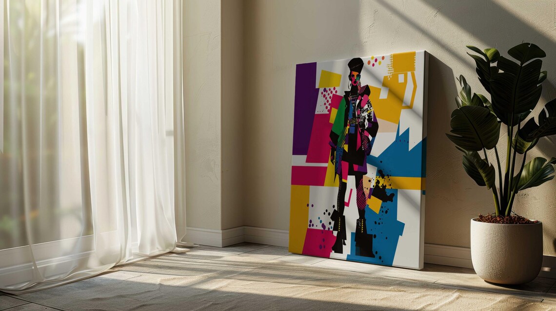 Pop Art Fashion Woman Bold Geometric Color Blocks Street Style Poster - Image 3