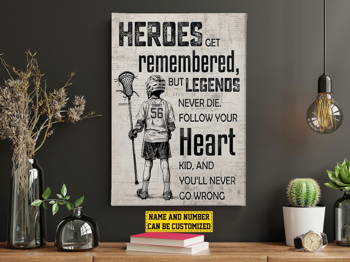 Lacrosse Boy Player Personalized Art Print, Gift for Boy - Image 4