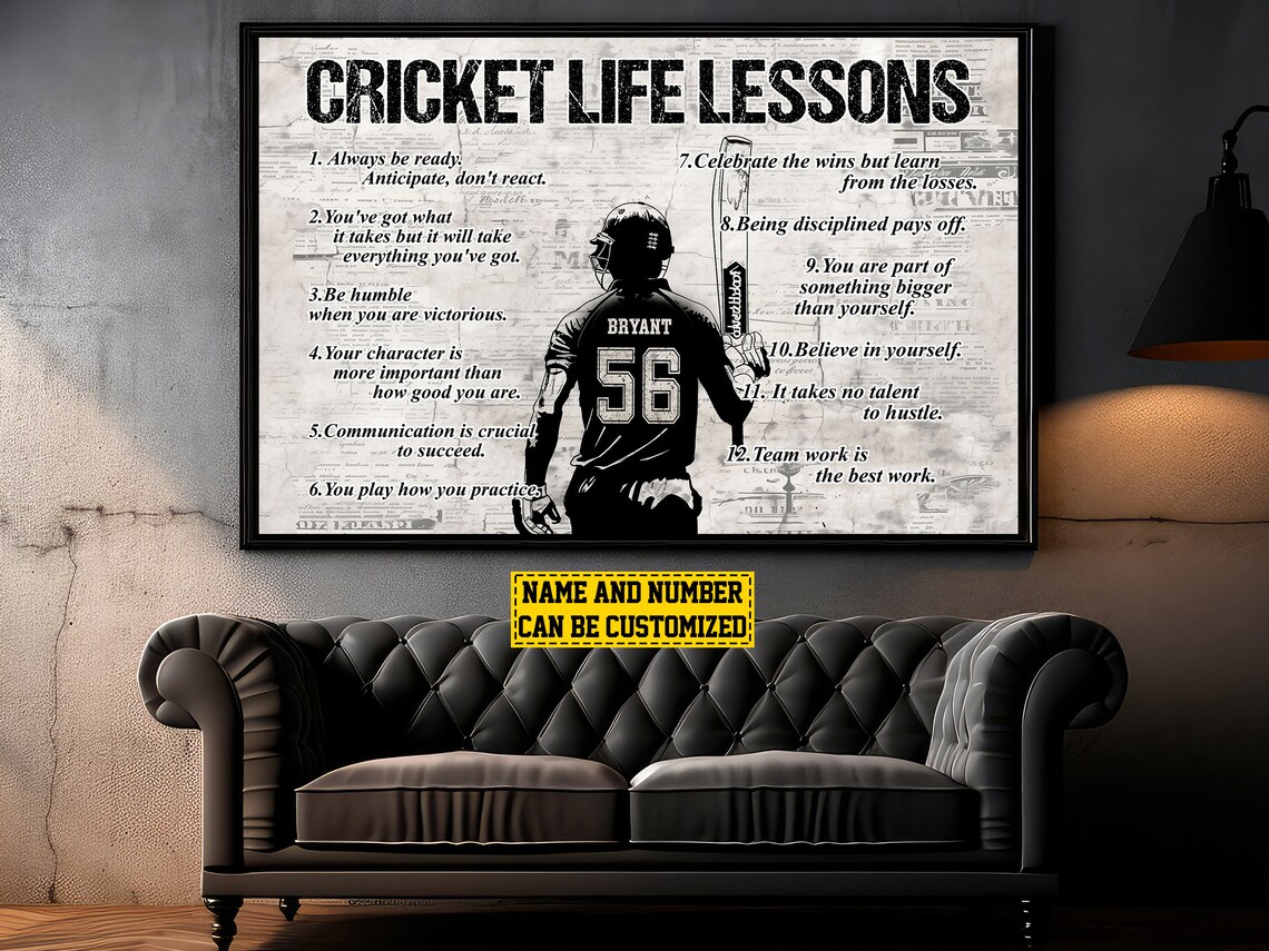Cricket Life Lessons Personalized Poster Print - Image 5