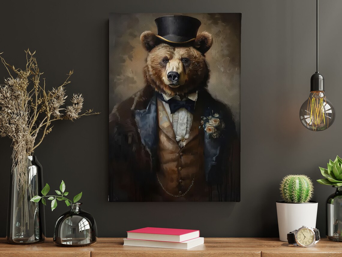 Vintage Renaissance Bear, Retro Animal Poster Print - Image 3
