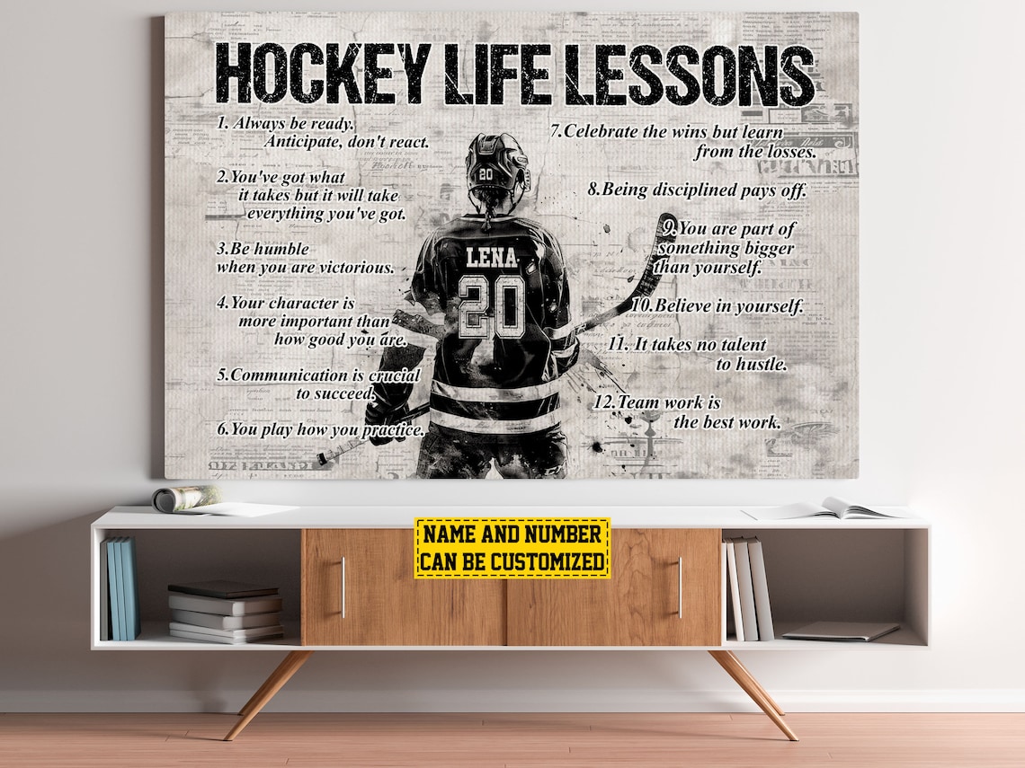 Hockey Life Lessons Personalized Girl Art Print - Image 3