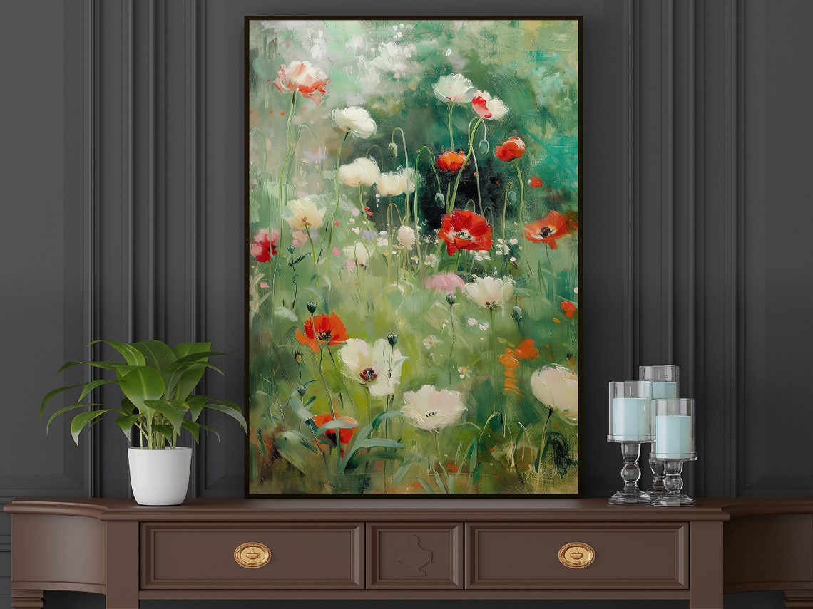 Vintage Wild Flowers Oil Painting Flowers Print Cottage Flowers Flowers Poster Wild Flower Wall Art - Image 5