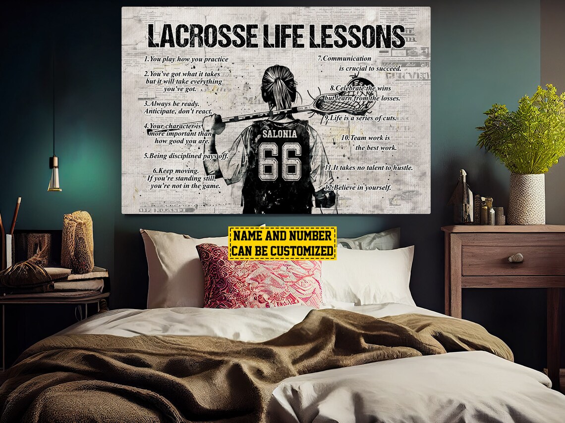 Personalized Lacrosse Life Lessons Girl Art Print - Image 2