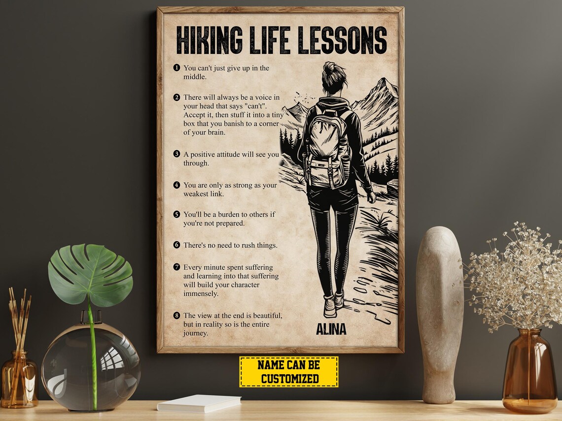 Personalized Hiking Life Lessons Poster, Adventure Art - Image 6