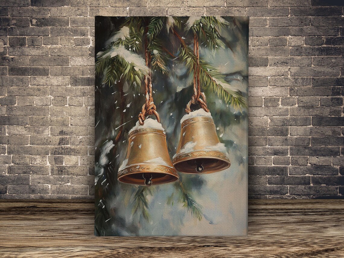 Vintage Jingle Bells Art Print, Christmas Holiday Decor - Image 2