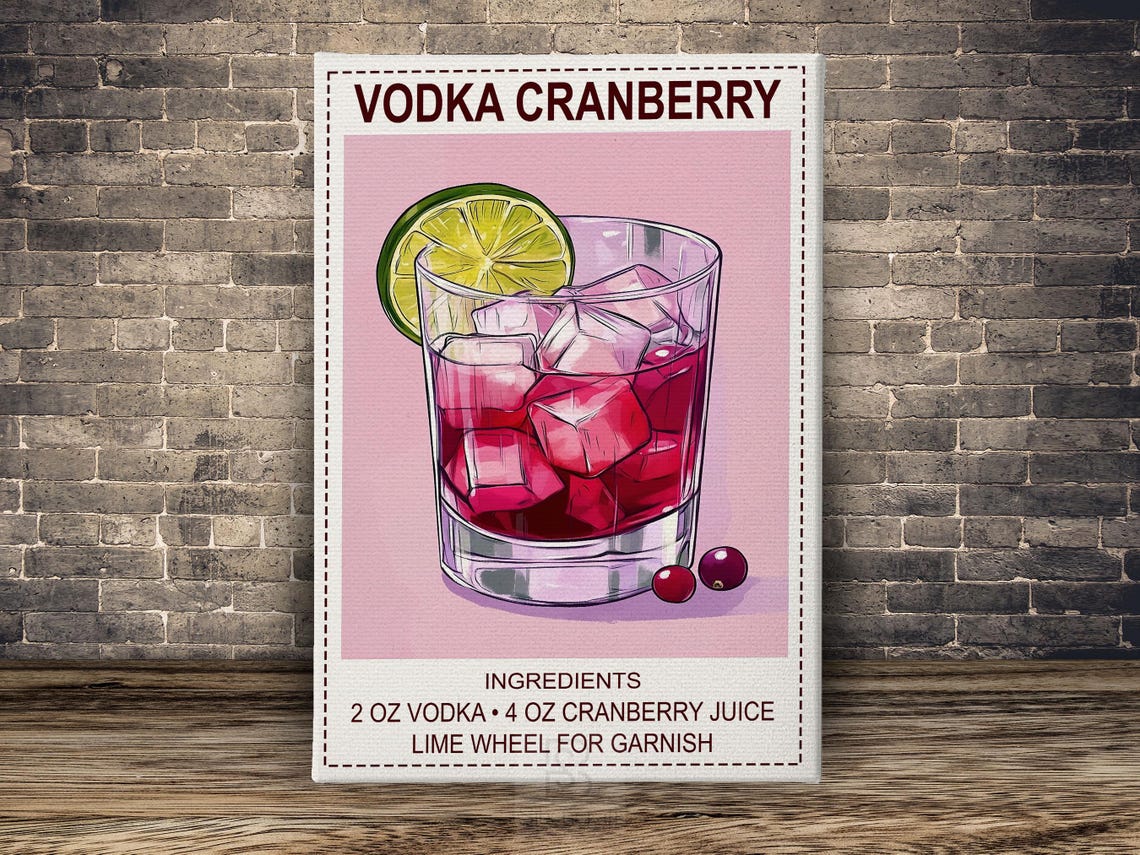 Vodka Cranberry Poster, Bar Wall Decor - Image 2